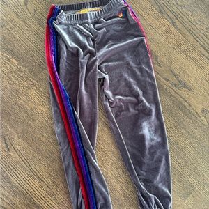Kids Aviator Nation Grey Velour Sweatpants